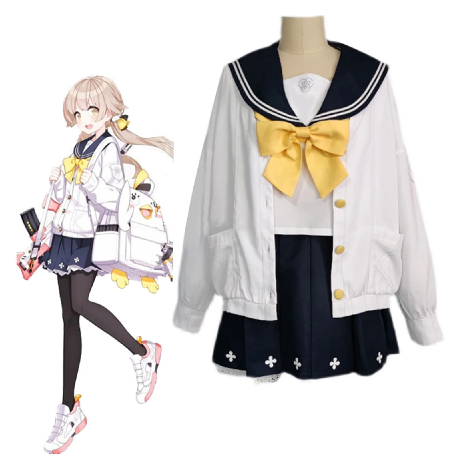 

Anime Game Blue Archive Ajitani Hifumi Cosplay Costume for Women Adult Sailor Suits JK Uniform Jacket Bow Headwear Halloween