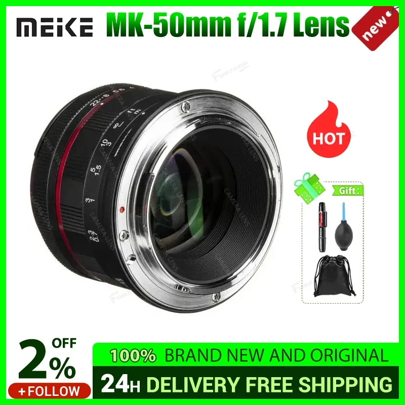 Meike MK-50mm F/1.7 렌즈, 후지 X, E, M4/3, EOS R용 최대 조리개 F/1.7