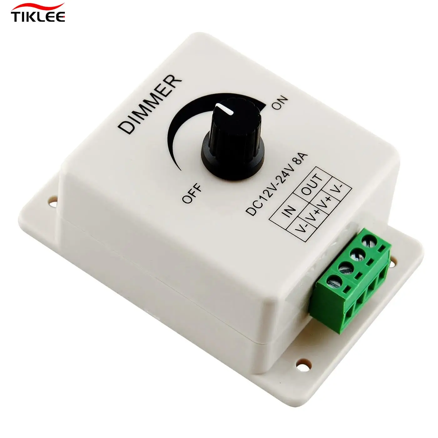 12V 24V LED Dimmer Controller Switch for LED Strip Lights 8A Mountable with Terminals Adjustable Controller