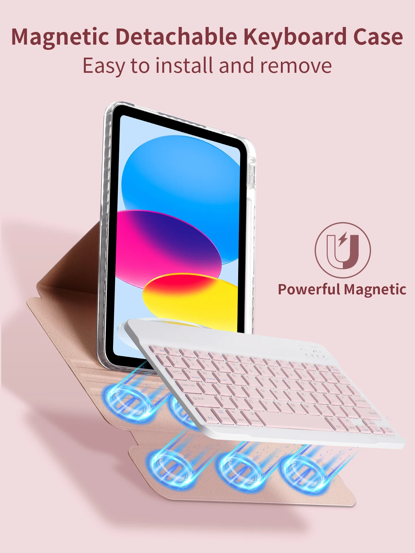 Enhanced Wireless Keyboard Case for Tablets - Smart and Sleek Design