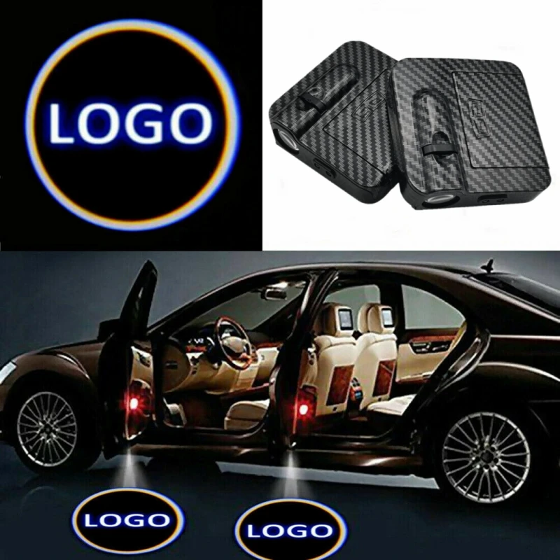 Wireless Led Car Door Lamp Welcome Laser Projector Atmosphere Warning Light Suitable all models of car accessories 2pcs