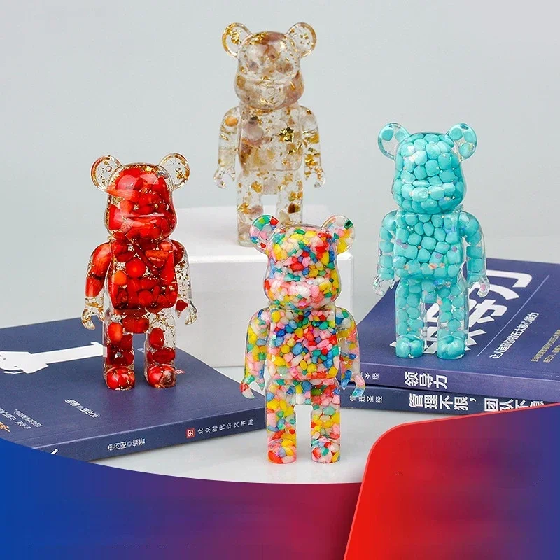 

Мини-Статуэтка Bearbrick, аксессуары для рабочего стола, поделки, домашние креативные фигурки для гостиной в помещении, искусственные украшения