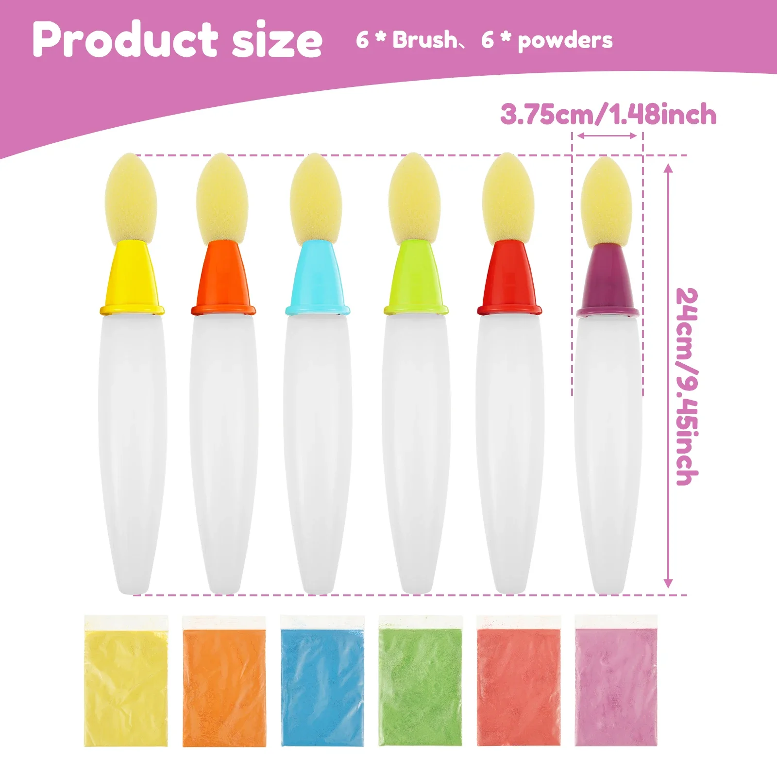 6Pcs Sponge Foam Brush Set Plastic Sidewalk Chalk Paint Brush DIY Arts and Crafts Painting Tools Stenciling Decorating Tools