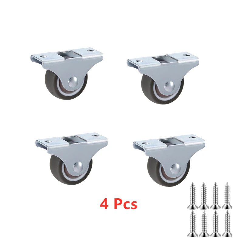 

4-8 Pcs/Lot 1" TPE Directional Wheel Small and Micro Home Tatami Drawer Pulley Bearing Silent Rubber Furniture Cabinets Fixed