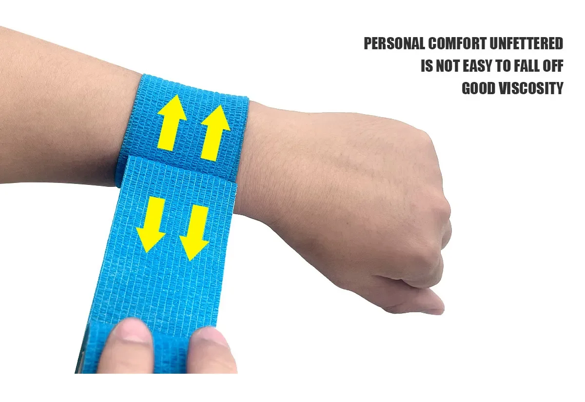 1/6/12/24Pcs Gelb Sport Selbstklebende Elastische Bandage Wrap Band Hansaplast Für Knie Unterstützung Pads finger Knöchel Palm – Detail 7