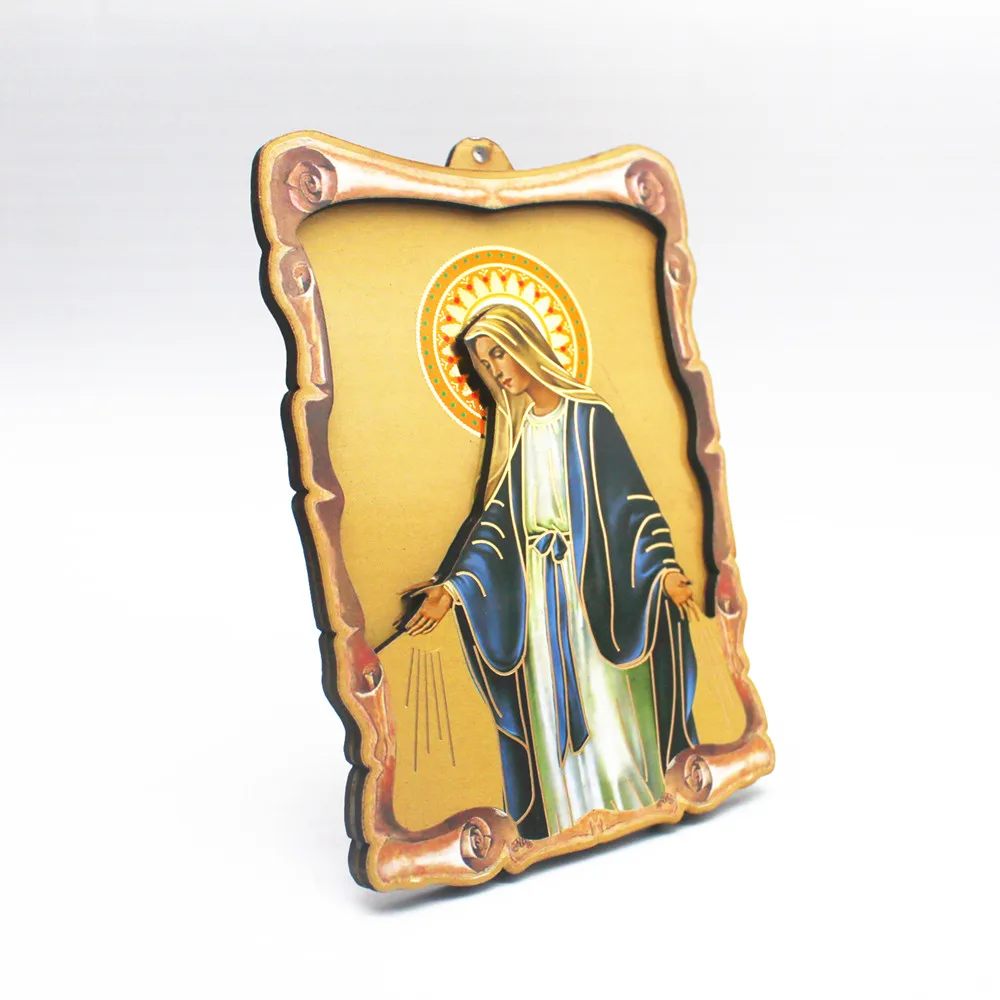 Icon Wooden Maria and The Fater Pattern Home Decoration Christmas Easter 1Pcs