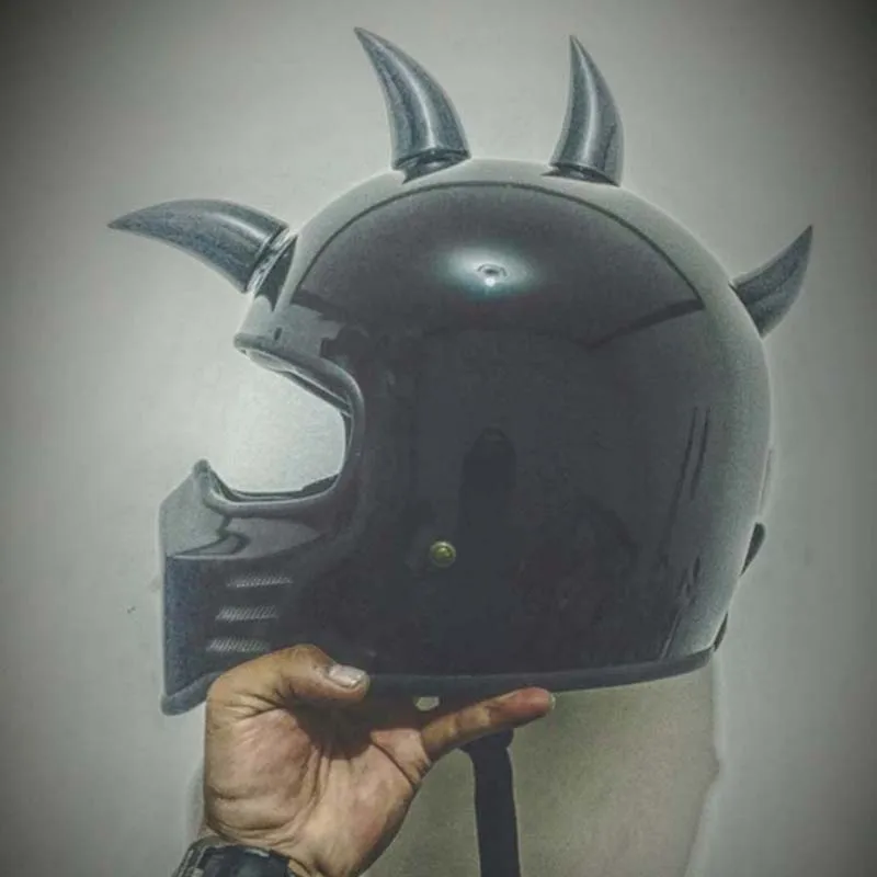 Maryanne Jones Oso verbo Punk Style Motorcycle Helmet Devil's Horns Motor Demon Horn Decoration For  Full Face Motorbike Moto Motocross Helmets - Helmets - AliExpress