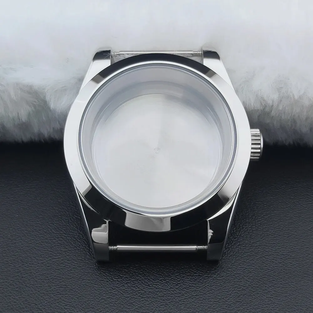 High-Quality Silver Watch Case, 36mm/39mm, Beveled Edge, Sapphire Crystal, 316L Stainless Steel