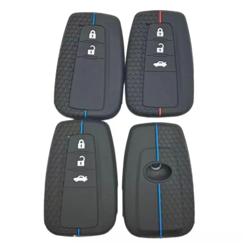 Silicone Car Key Cover Accessories Rubber Case Protector Shell For Toyota Prius Camry Corolla Avalon CHR RAV4 Land Cruiser Prado key case,key case cover