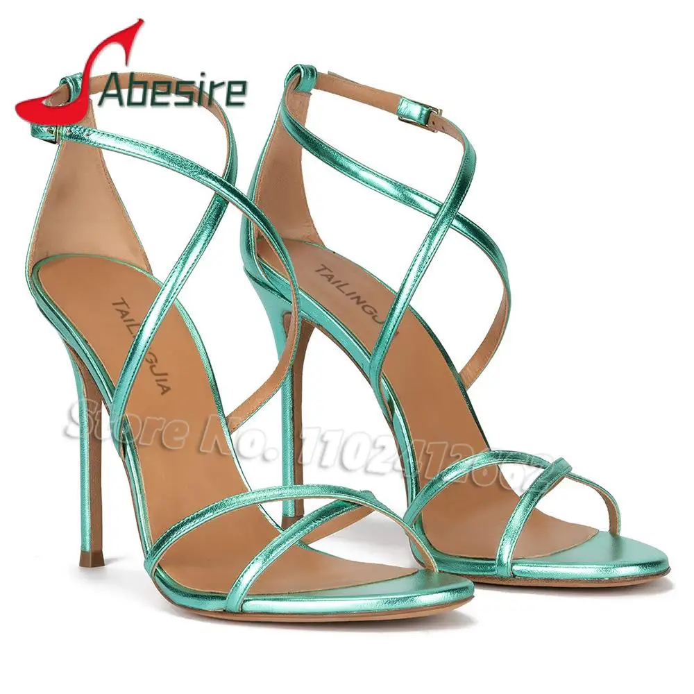 

Fashion Cross Strap Sandals Summer New Round Toe Thin High Heels Gladiator Sandal Shoes Sexy Ladies Party Wedding Stiletto Shoes