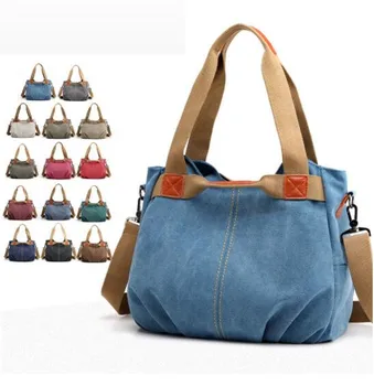 Canvas Hobos Bag borse da donna borse a tracolla per il tempo libero di grande capacità di design femminile per viaggi Weekend Outdoor Bolsas Colors