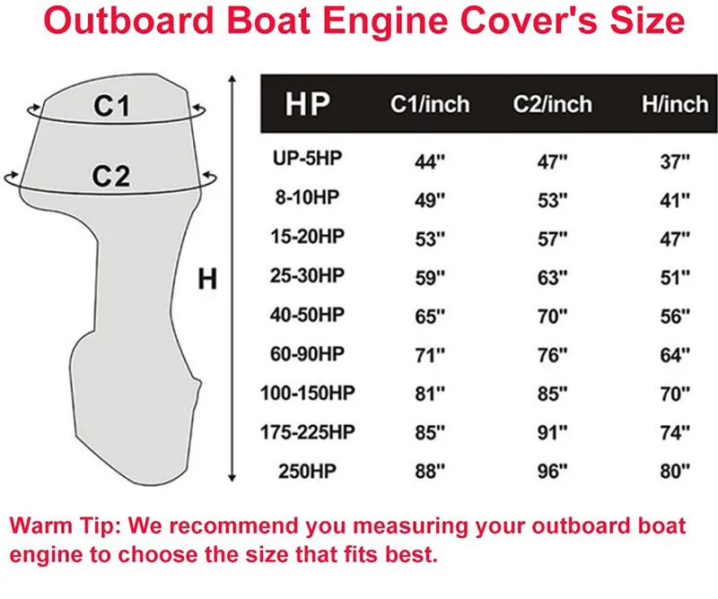 Waterproof 600D Boat Motor Cover UV-Proof Full Outboard Fade Crack Resistant Heavy-Duty Yacht Marine Engine Protector Canvas outboard motor cover