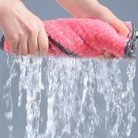 Thick Kitchen Daily Dish Towel Dish Cloth Kitchen Rag Useful Kitchen Absorbent Scouring Pad Non-Stick Oil Quick Cleaning Brush 2