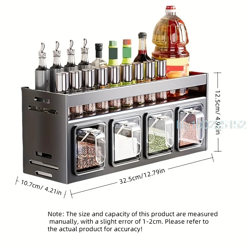 Stainless Steel Kitchen Spice Rack Wall-Mounted Multi-Functional Spice Rack Box Jar Kitchen Storage Home Organizador De Cocina