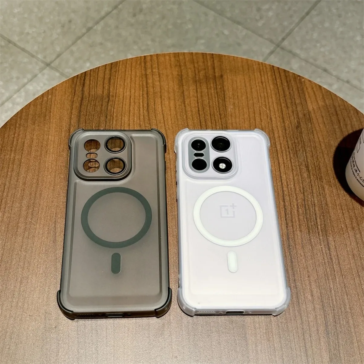 Matte Translucent Frosted Shockproof Magnetic Phone Case with Lens Protector