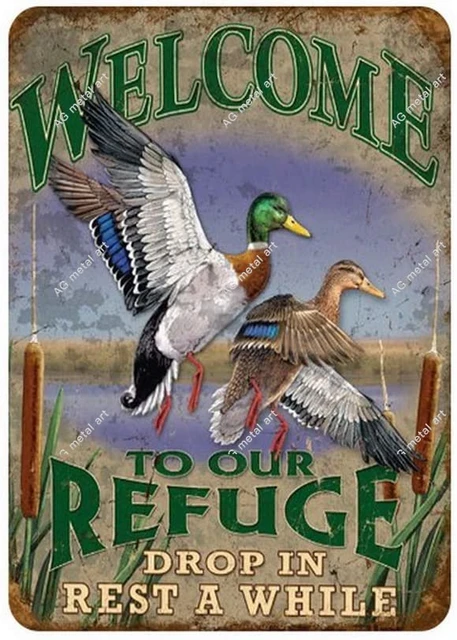 Ducks Unlimited Welcome To Our Refuge Tin Sign Metal Vintage Retro Sign  vintage home decor room decoration posters - AliExpress