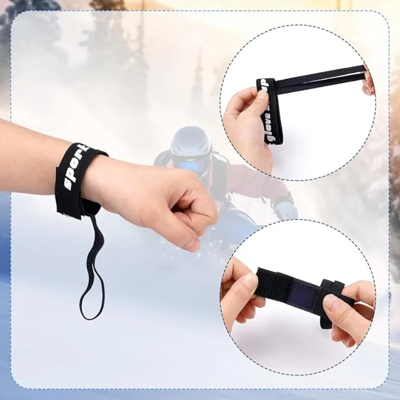 Glove Safety Strap Skis Gloves Wrist Elastic Straps Ski Gloves Handcuff Snowboard Glove Straps Winter Sports handcuffs Accessory 5
