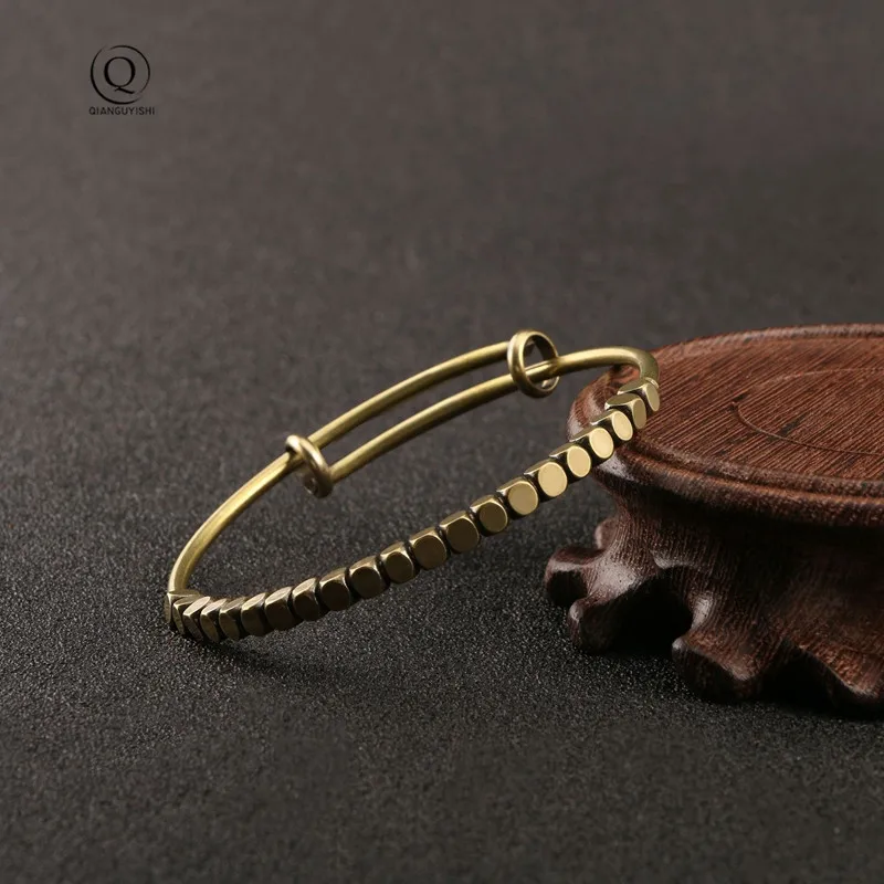 Handmade Tibetan Copper Bead Bracelet for Women Adjustable brass copper Bracelets Gold Color Braided Boho Vintage Jewelry Gift