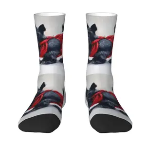Kawaii Scottish Terrier Socks Men Women Warm 3D Printing Scottie Dog Sports Basketball Socks