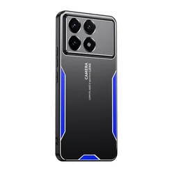 Luxury Laser-Carved Shockproof Metal Back Cover in Aluminum Alloy for Xiaomi PocoM6 Pro 4G (Blue)