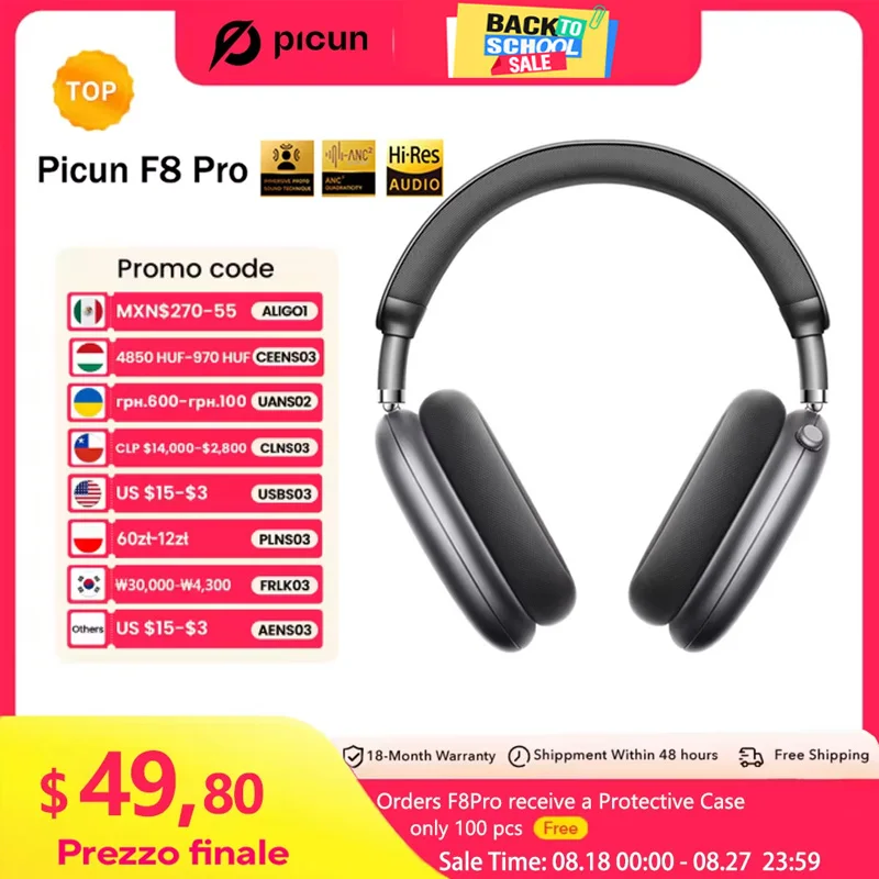 Picun F8 Pro ANC Headphones 1