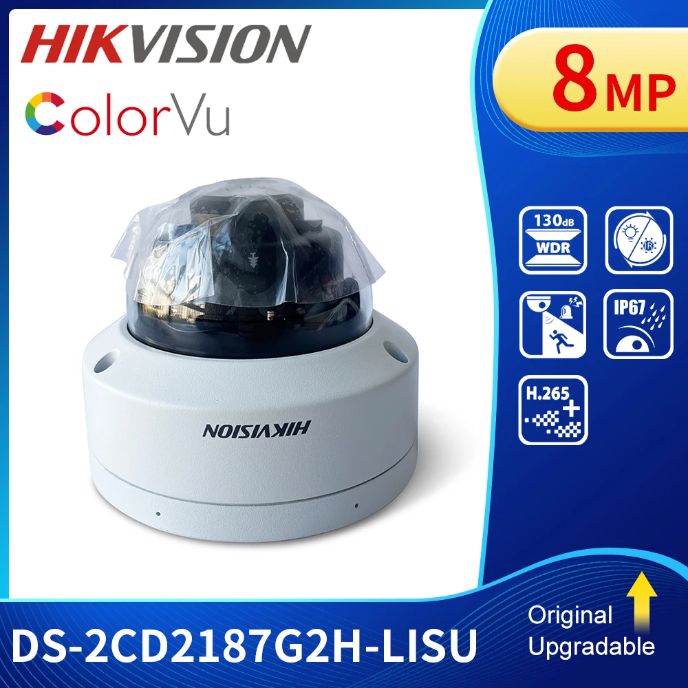 H Ikvision Ds-2Cd2187G2H-Lisu 8Mp 4K Colorvu Mini Dome Network Ip Camera Poe Smart Hybrid Light Con Microfono E Altoparlante Integrati