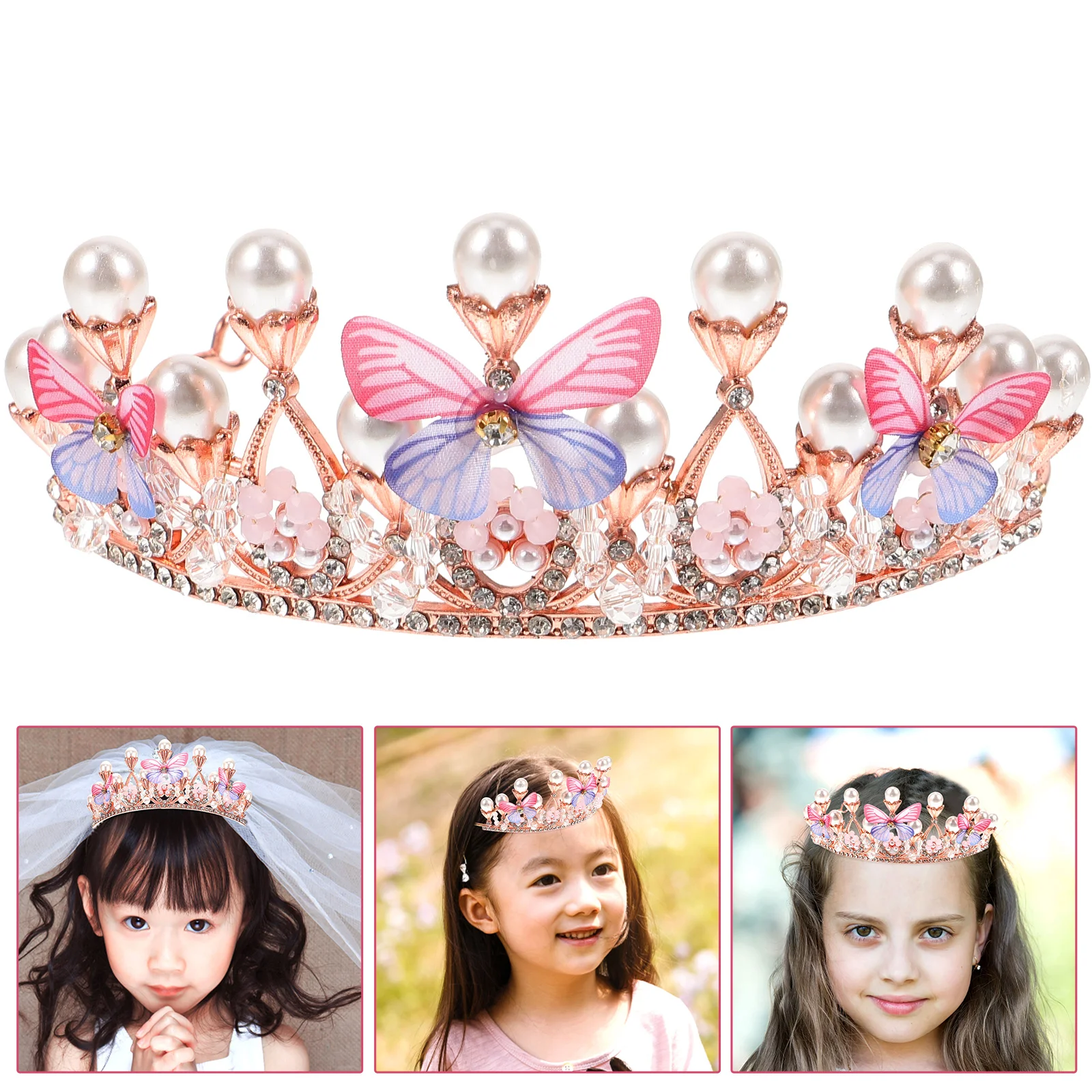 

Crown Headpiece Crystal Crown Headband for Children Girls Birthday Party Festivals Gift