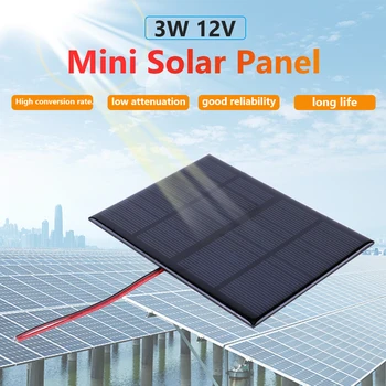 Mini pannello solare 3W 12V sistema di celle solari Polysilicon Board caricabatterie solare esterno portatile fai-da-te per caricabatterie per telefoni cellulari
