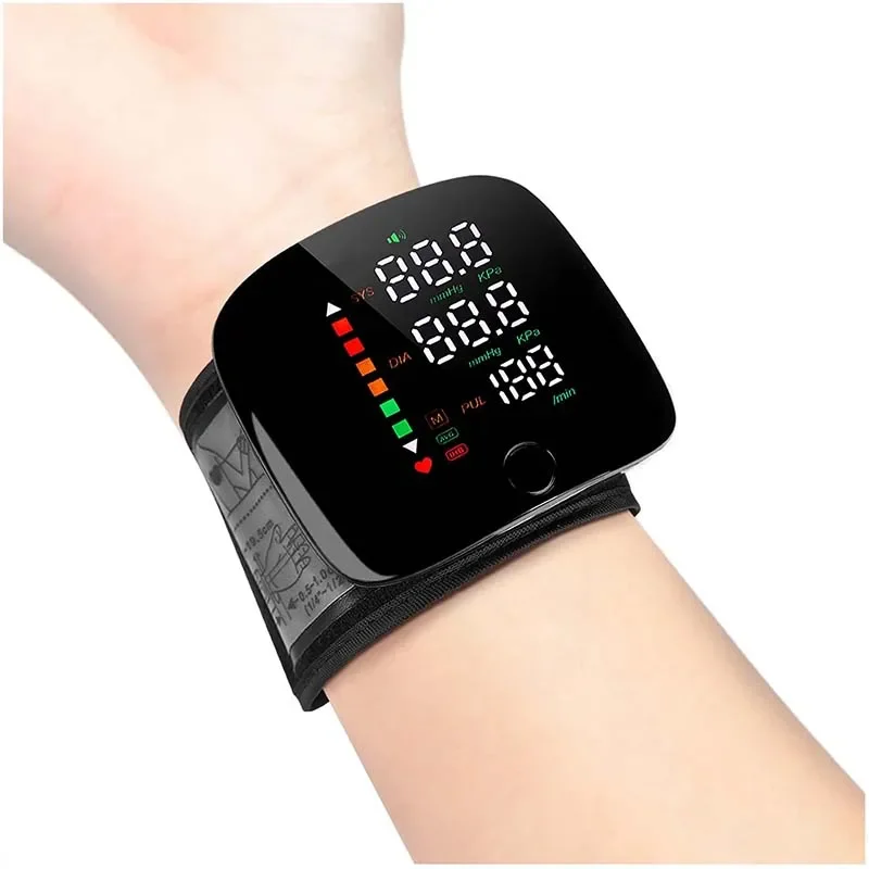 BP Monitor Touch Screen LED Rechargeable Wrist Blood Pressure Monitor Russian / Arabic / Spanish Voice Broadcast Tonometer blood pressure monitor blood pressure meter
