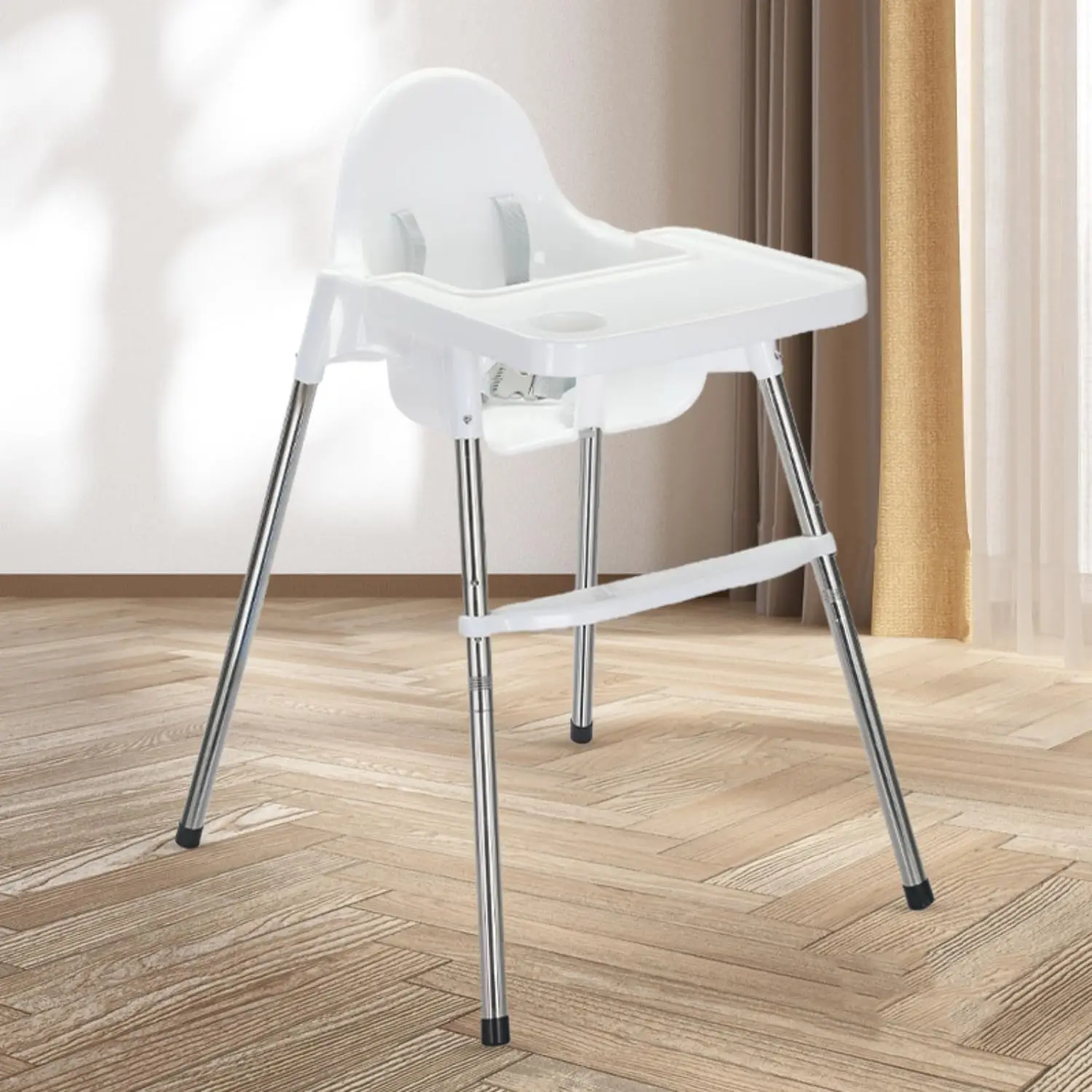 كرسي طعام للأطفال 2 في 1 قابل للتعديل، صينية قابلة...
