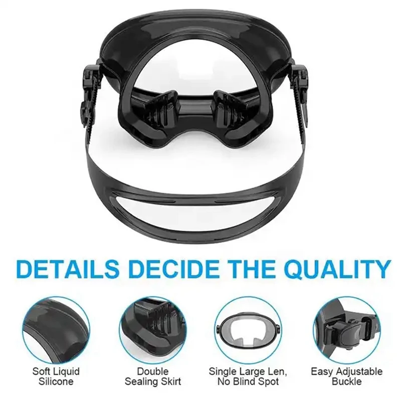 HD Field Of Vision Diving Goggles Waterproof Anti-Fog Explosion-Proof Silicone Goggles Retro Free Diving Masks Durable