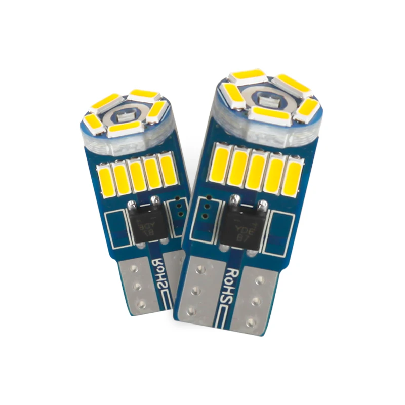 2PCS 4300K T10 W5W LED Bulb 4014 15smd Signal Light Decoding Width Reading Light Automobile