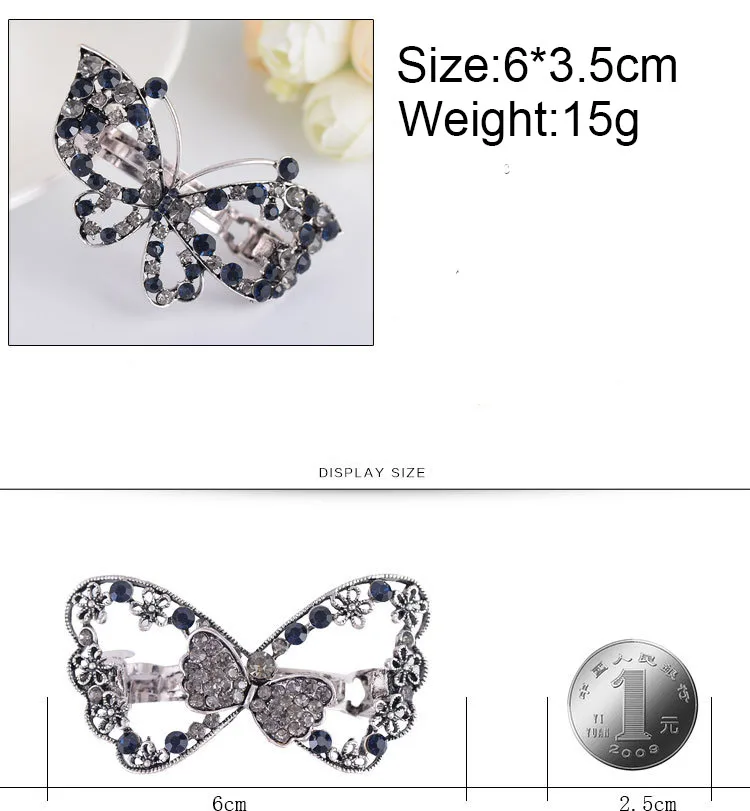 Neue modische Damen-Haarspangen mit Kristallblumen für Damen, elegante Schmuck-Haarspangen für Mädchen, Braut-Haarnadeln AE028 – Detail 13
