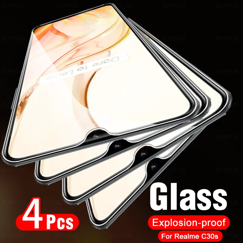 4 шт. закаленное стекло для Realme C30s C30 C31 C33 C35 4G Realmy C 30 30S 31 33 35 RealmeC30s 6,5 дюймов Защитная пленка для экрана