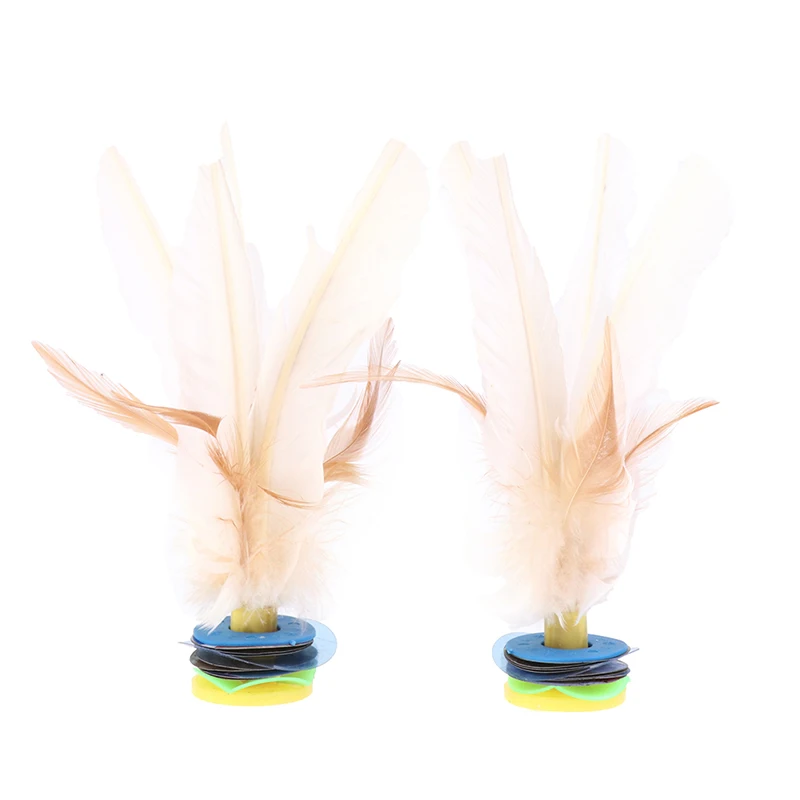 1pcs Kick Shuttlecocks White Goose Feathers Kick Shuttlecock Chinese Jianzi Foot Sports Outdoor Toy Game jianzi shuttlecock