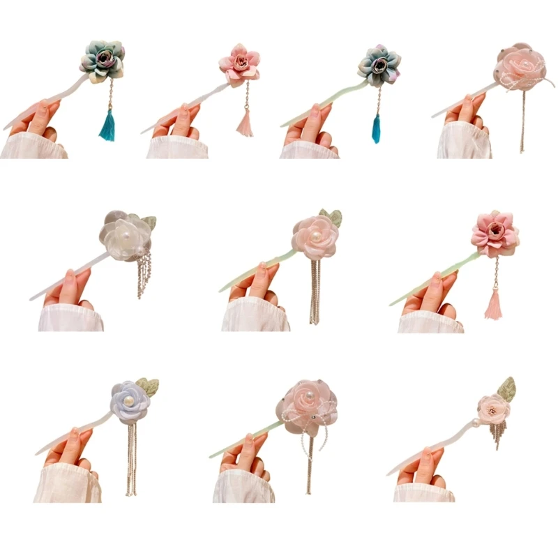 

MXMB Dangling Hairpins Flower Hair Female Elegant Hair Styling Ornaments