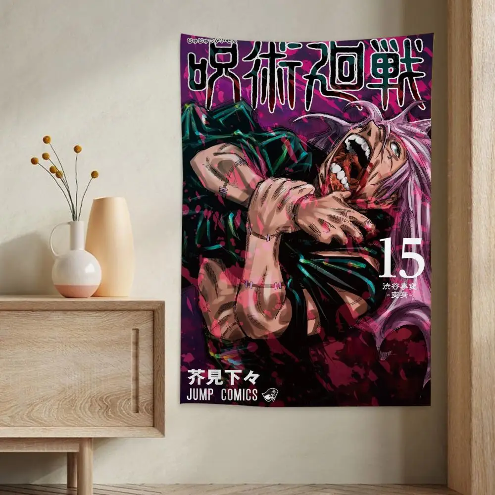 Anime Jujutsu Kaisen Tapestry Hanging Tarot Hippie Wall Rugs Dorm Wall Hanging Sheets