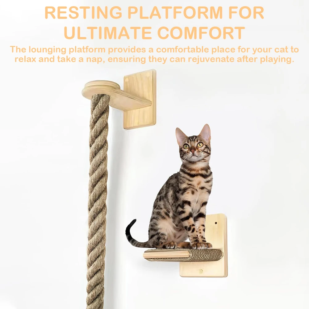 Cat Climbing Rope Wear Resist Climbing Training Rope Reusable Wall Mounted Rope for Cat Furniture Scratcher Play Equipment