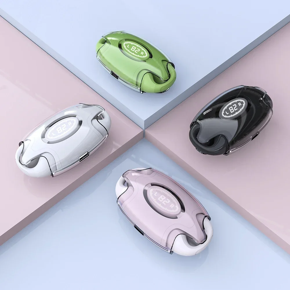 

E88 Waterproof Wireless Bluetooth Headphones Digital Display Ear Clips with Mic Mini TWS Earbud Noise Headset Sports Headphones