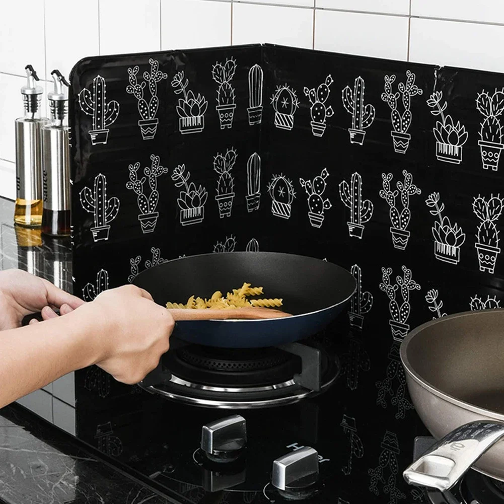 Kitchen Cooking Frying Oil Splash Screen Cover Anti Splatter Shield Guard Aluminium Foil Scald Proof Board Protection Plate 1Pc kitchen tools