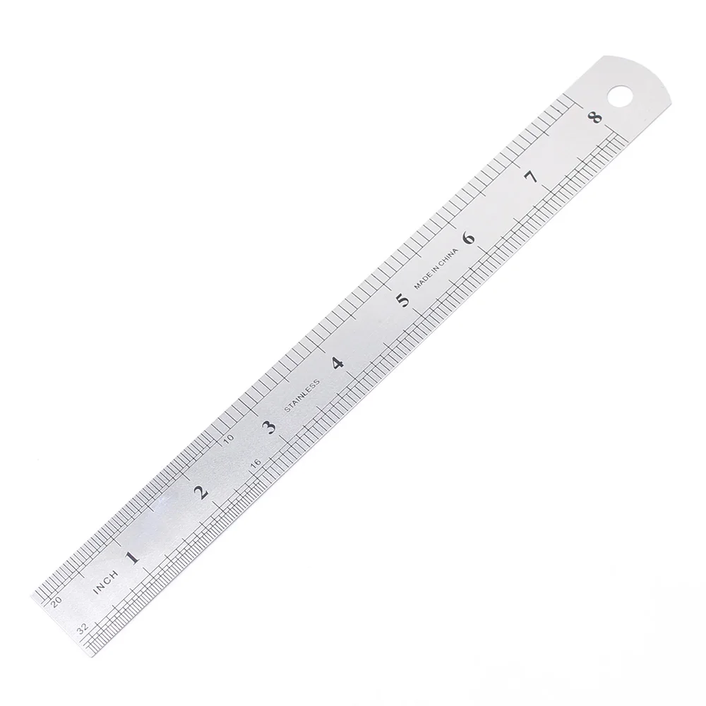 Stainless Steel Ruler Straight Ruler Metal Ruler 1PCS 20cm 8 Inch Straight Ruler Precision Stainless Steel Metal Ruler Double-sided Learning Office Stationery