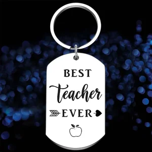 Cute Teacher Appreciation Gifts Keychain Best Teacher Ever Key Chain Pendant Thank You Teacher Present