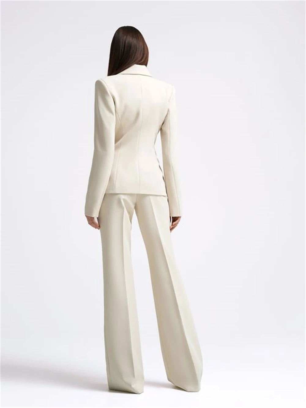 Elegant women's two-piece suit (long jacket + straight pants) birthday/party, high-end high street luxury customization