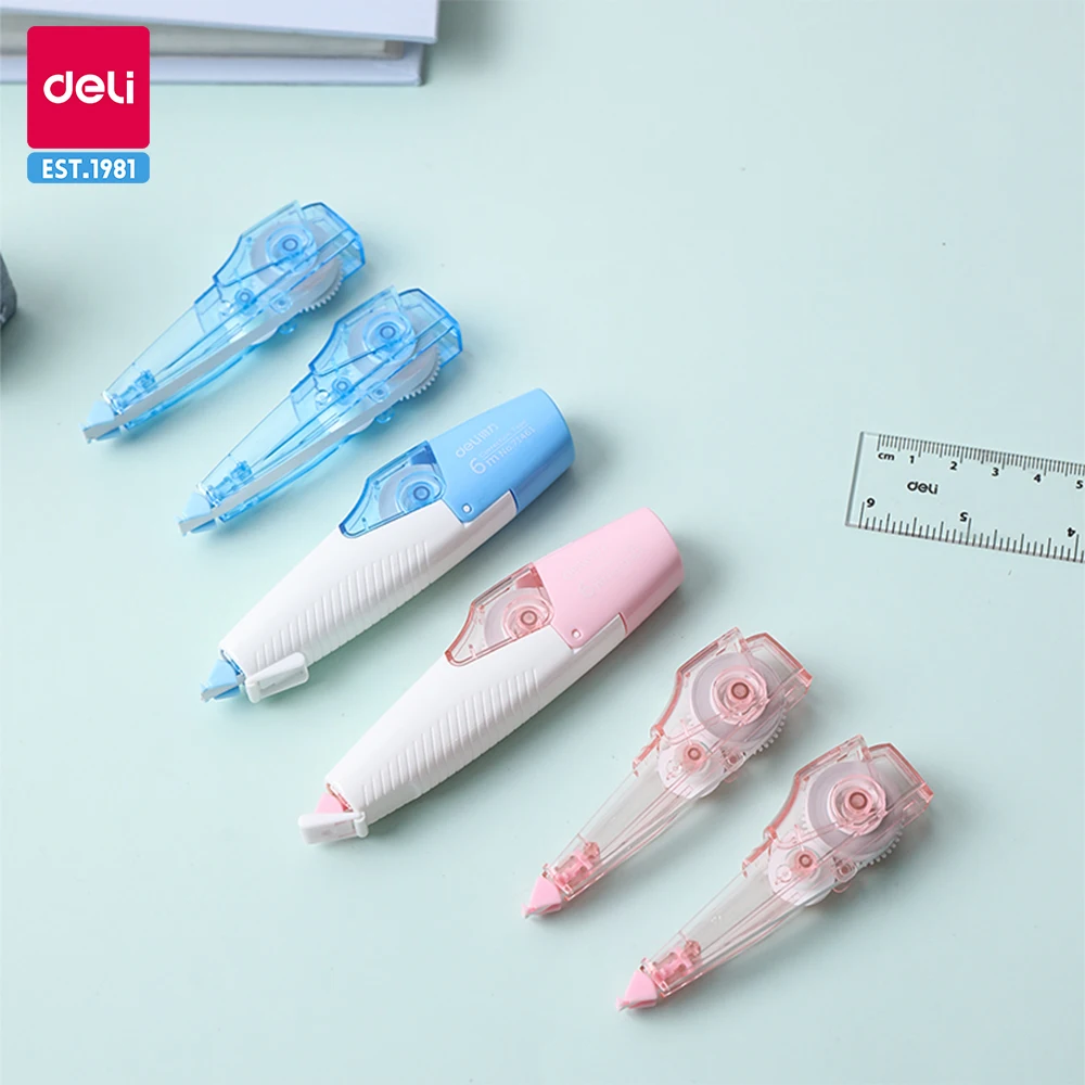 Deli Push Type Correction Tape Replaceable Core Correction Modification Female High Beauty Altered Stationery Supplies