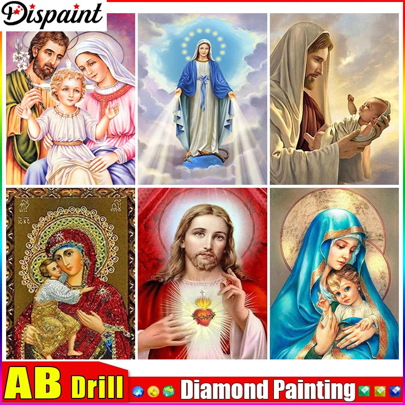 

Алмазная 5D Вышивка Dispaint AB, набор для рукоделия «религиозная девочка», алмазная живопись «сделай сам», вышивка крестиком, украшение для дома, подарок