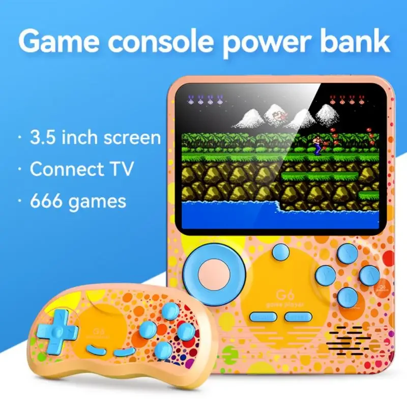 Console di gioco G6 Schermo da 3,5 pollici Supporto portatile portatile per 2 giocatori Macchina per videogiochi per bambini - immagine 6