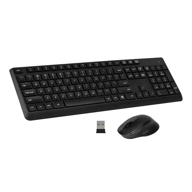 HUO JI CQ108  silence Wireless keyboard and mouse set with USB receiver 108key PC white black