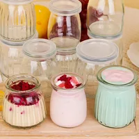 Yogurt Pudding Glass Jar Mini Mousse Drinking Bottle with Lid High Temperature Resistant Homemade Juicing Milk Storage Container 1