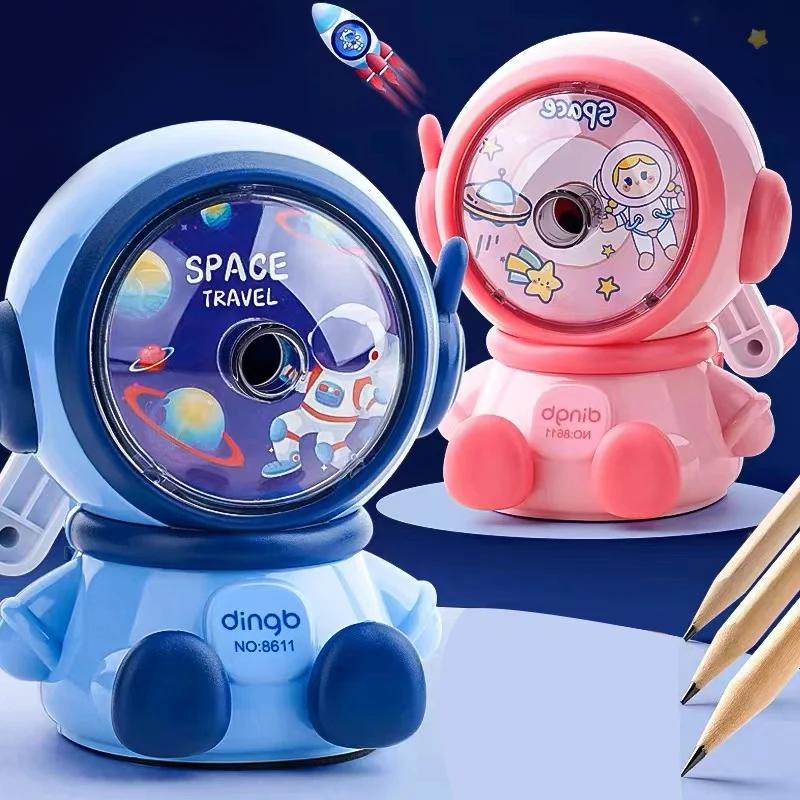 1Pcs Student Cartoon Hand Sharpener Astronaut Shape Sharpener Automatic Pencil pencil sharpener