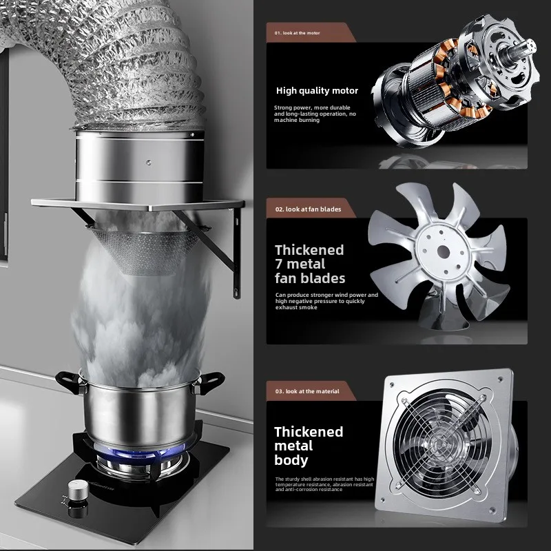 6/8 بوصة النازع مروحة تهوية العادم منفاخ الهواء عا...